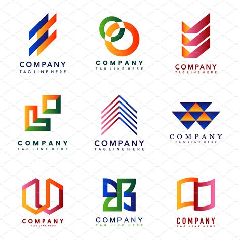 Set of company logo design ideas | Custom-Designed Graphics ~ Creative Market