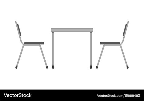 Table and chair restaurant furniture side view Vector Image