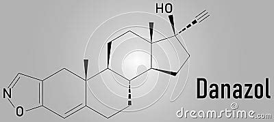 Danazol Endometriosis Drug Molecule. Skeletal Formula. Chemical Structure Cartoon Vector ...