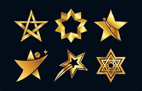 Golden Star Logo Collection 1555336 Vector Art at Vecteezy