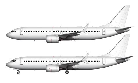 Boeing 737 MAX 8 blank illustration templates – Norebbo