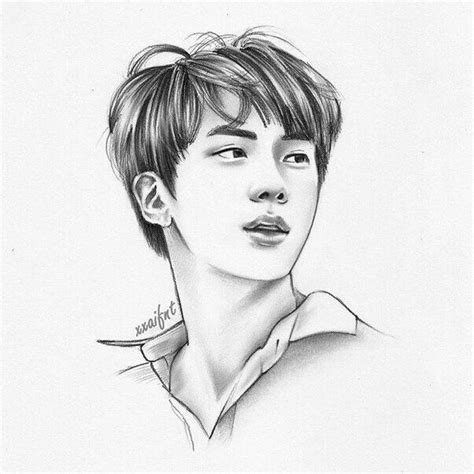 Bangtan Shit! • BTS - 『Jin: One Shot 1/2』 | Bts drawings, Kpop drawings ...