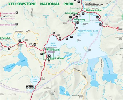 Yellowstone National Park Lakes Map ~ Yellowstone Up Close and Personal