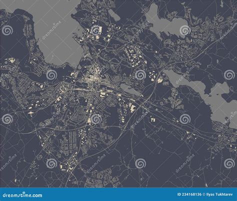 Map of the City of Lahti, Finland Stock Vector - Illustration of grid ...