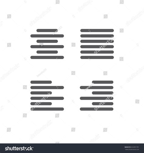 Justified Type Icon Set Left Justified Stock Vector (Royalty Free ...