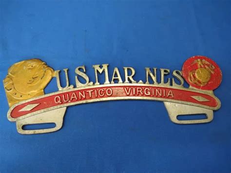 USMC US MARINE Quantico Virginia License Plate Topper Badge Accessory READ $124.99 - PicClick