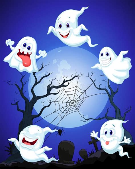 Halloween ghost cartoon stock vector. Illustration of night - 45759590