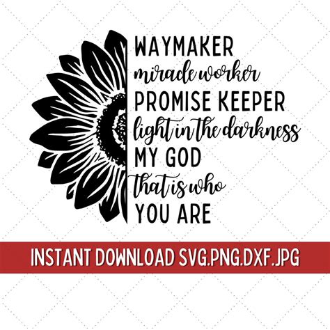 Waymaker SVG, Christian Quotes SVG, Christian Sunflower Svg, Blessed ...