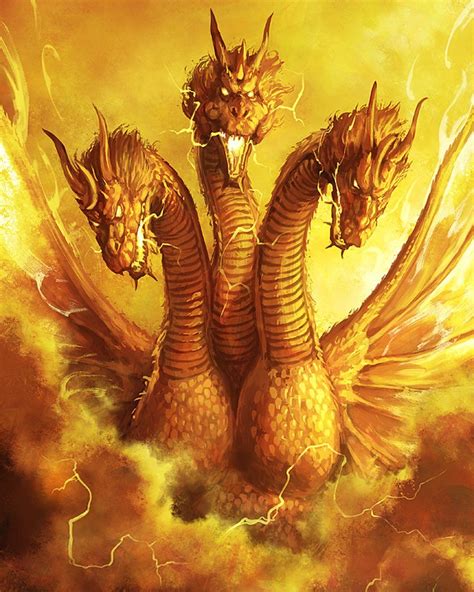 Incredible Ghidorah The Three Headed Monster artwork inspired by the ...