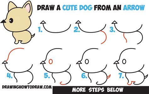 How To Draw A Cute Dog Step By Step Video - Draw a cute laughing mouth, the ticket to the two ...