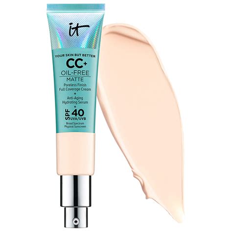 IT Cosmetics Fair Light CC+ Cream Oil-Free Matte with SPF 40 Review & Swatches