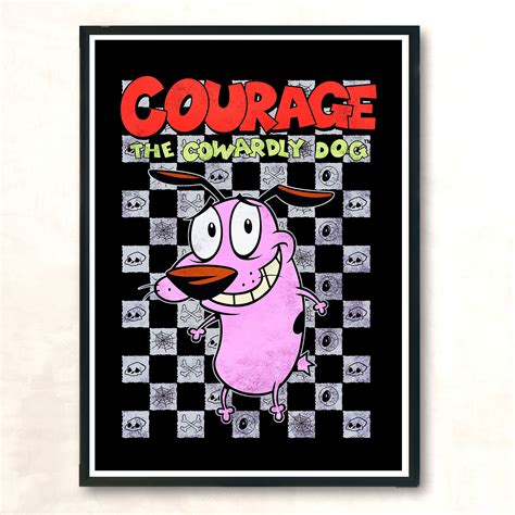 Vintage Courage The Cowardly Dog Cartoon Aesthetic Wall Poster ...