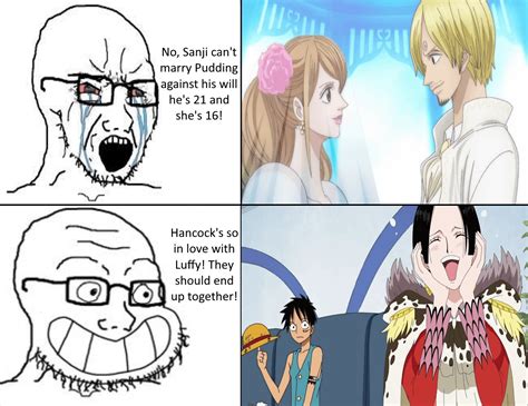 Sanji's being forced to marry Pudding while she's 16? Sanji's a pedo ...