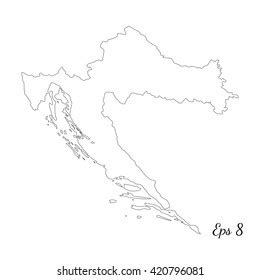 Vector Map Croatia Outline Map Isolated Stock Vector (Royalty Free ...