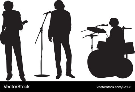 Rock band silhouettes Royalty Free Vector Image