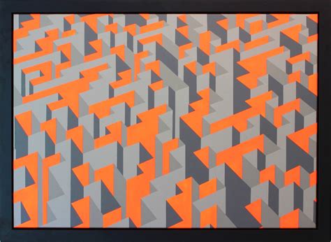 Orange Maze Painting by Tez