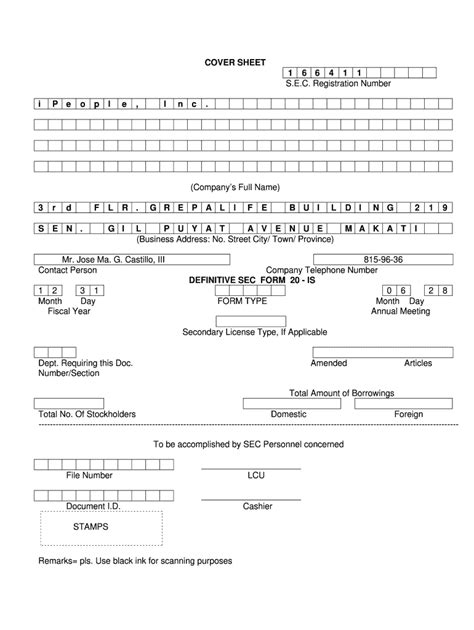 Sec Cover Sheet Download - cover sheet court