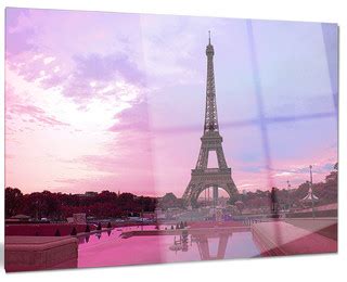"Eiffel Tower in Purple Tone" Landscape Photo Glossy Metal Wall Art - Contemporary - Metal Wall ...