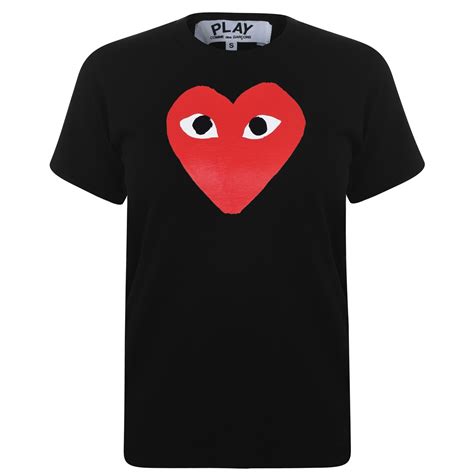 COMME DES GARCONS PLAY | Heart Logo T Shirt | Women | Black/Red | Flannels