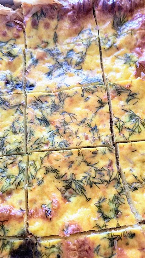 Recipe for Sheet Pan Smoked Salmon and Dill Quiche - Pechluck's Food Adventures