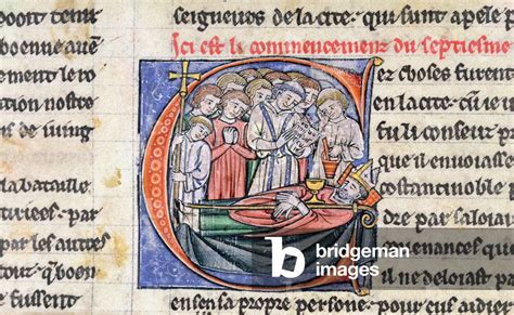 Image of Yates Thompson 12 f.34 Death of Bishop Adhemer of Le by ...