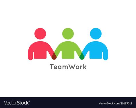 Teamwork concept logo team work icon on white Vector Image