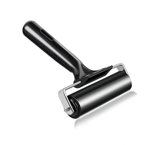 Lydia's Deal 4-Inch Black Rubber Roller Brayer for Printmaking, Crafting, Printing, Inking, and ...