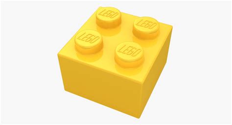 3d realistic lego brick 2x2 model