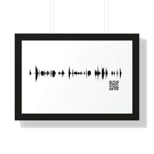 Personalized Soundwave Art QR Code, Custom Soundwave Art, Framed Horizontal Soundwave Poster ...