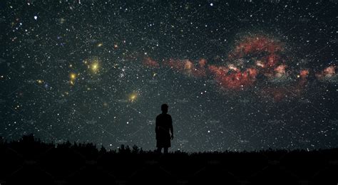 Man looking at the stars stock photo containing man and sky | Abstract Stock Photos ~ Creative ...