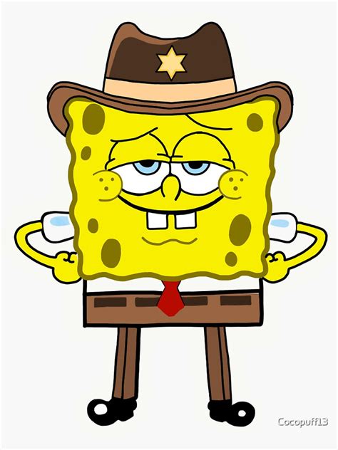 "Spongebob Cowboy" Sticker for Sale by Cocopuff13 | Redbubble