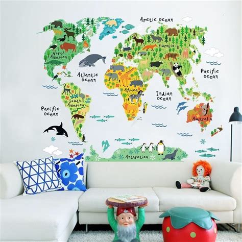 Wall Decor | Childrens World Map Wall Art Decal Nursery Play | Poshmark