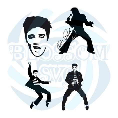Prints Wall Décor png eps Cricut Machine Instant Download Easy Cut File Elvis Presley Silhouette ...
