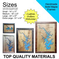 Lake Spivey, Georgia - laser cut wood map| Personal Handcrafted Displays