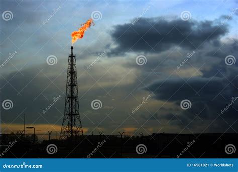 Flaring Natural Gas Location Stock Image - Image: 16581821