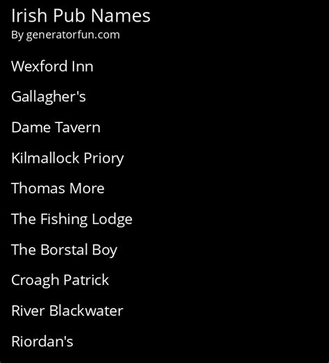 Irish Pub Name Generator - Generate a Random Irish Pub Name