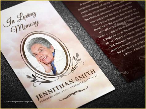 60 In Loving Memory Bookmark Template Free | Heritagechristiancollege