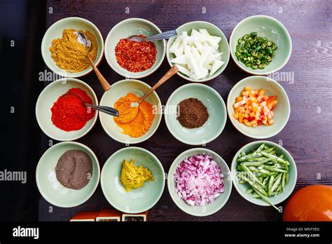 Spices cooking ingredients for making curry Stock Photo - Alamy