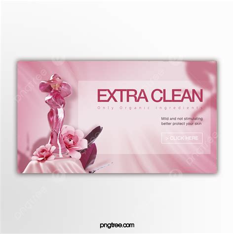 Pink Flower Cosmetic Banner Template Download on Pngtree