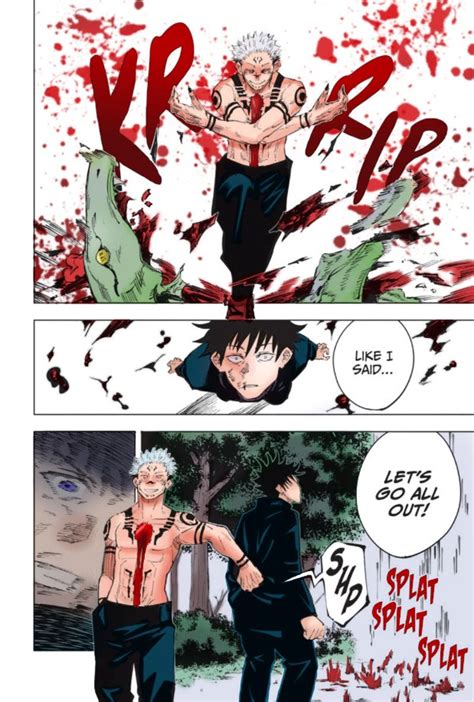 I coloured Sukuna vs Megumi from Jujutsu Kaisen chapter 9 page 8 : r/JuJutsuKaisen