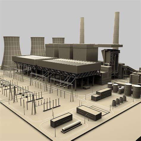 Thermal power station 3D Model MAX OBJ FBX | CGTrader.com