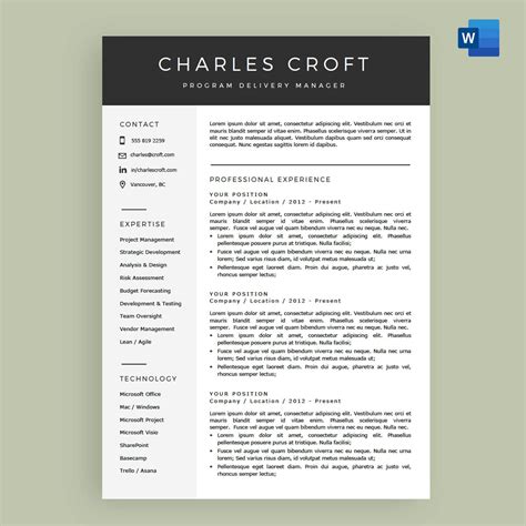 Cv Resume Template Microsoft Word | Images and Photos finder