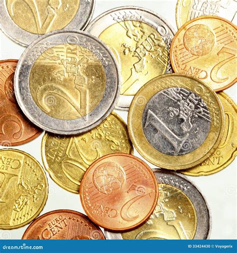 European Currency Euro Coins Money on White Stock Photo - Image of ...