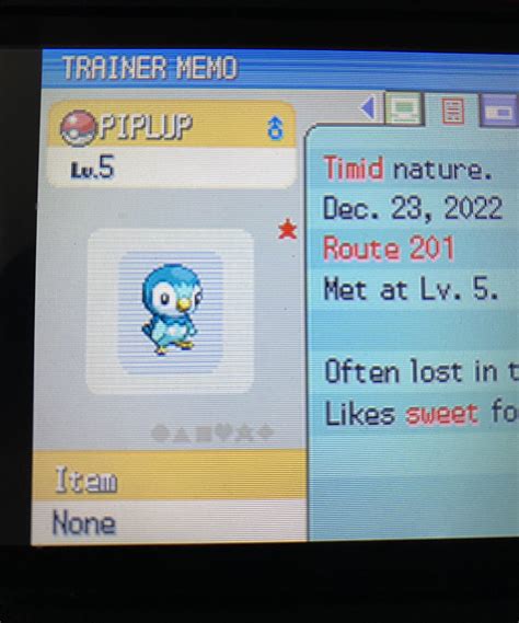 Shiny Piplup after 2293 SRs! : r/pokemonplatinum