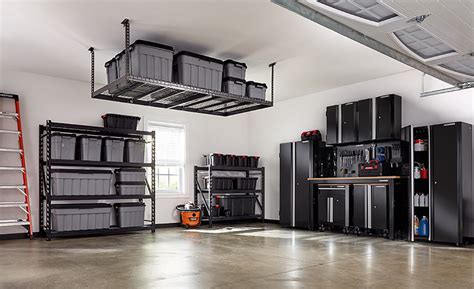 Husky 6-Piece Heavy Duty Welded Steel Garage Storage System In Black ...