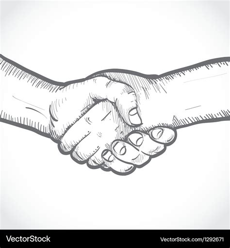 Sketch of two shaking hands Royalty Free Vector Image