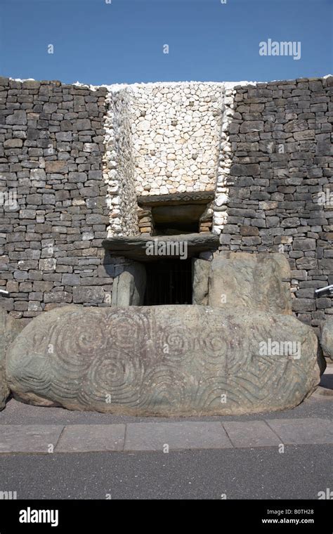 entrance to the passage tomb at newgrange , county meath , republic of ...