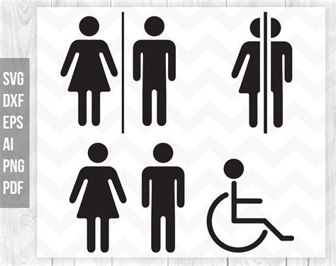 Restroom Sign SVG, Bathroom SVG, Toilet Door sticker, Restroom Icon By ...