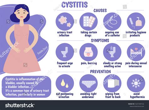 Cystitis Medical Infographics Causes Symptoms Prevention: vector de stock (libre de regalías ...