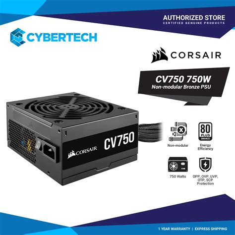 Corsair CV750 750 Watts 80 Plus Bronze Power Supply PSU | Shopee ...